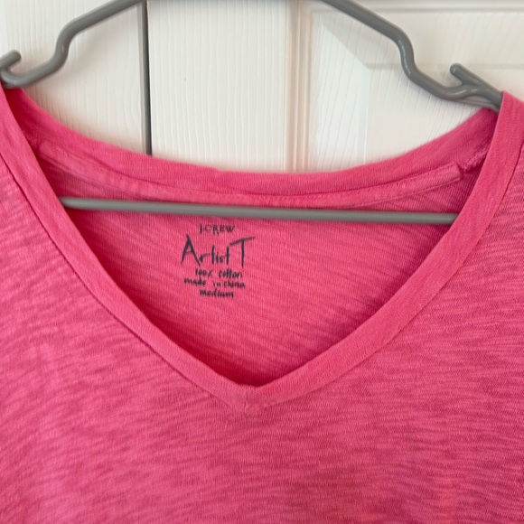 J.Crew Women’s Pink Artist Tee Short Sleeve 100% Cotton Blouse Shirt Size M - Picture 3 of 10